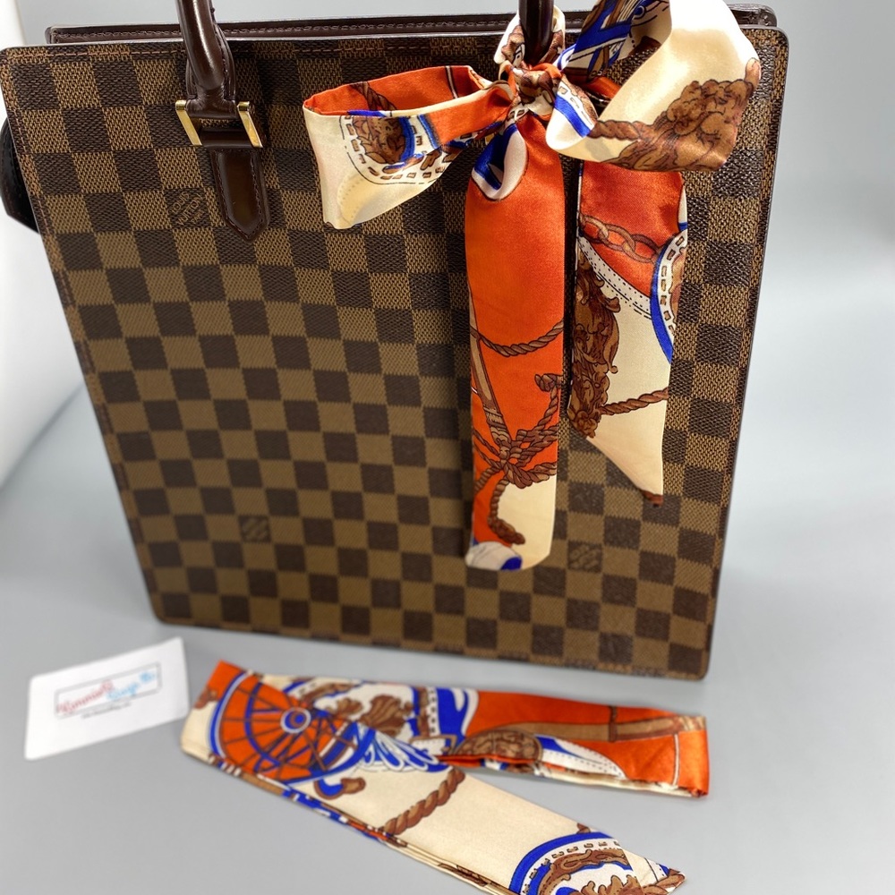 2 Scarfs Orange Blue Rope Print
